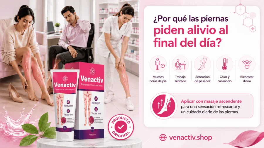 Venactiv — alivio para las piernas cansadas al final del día